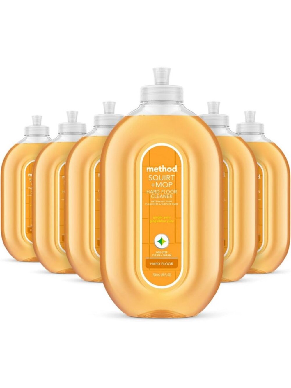 Eco-Friendly Hardwood Floor Cleaner, Ginger Yuzu Scent, 25 fl oz, 6 Pack